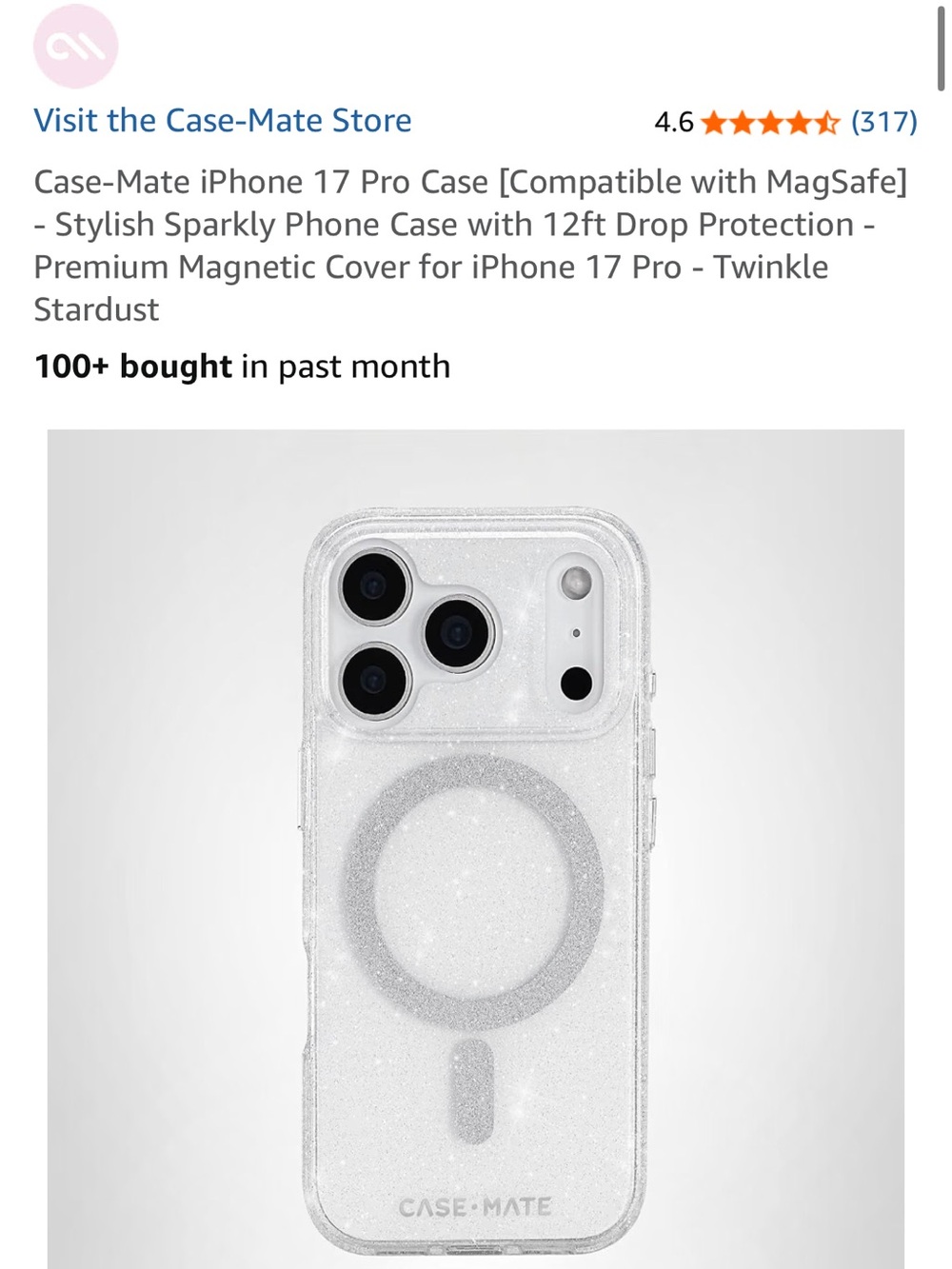 CASE-MATE iPhone 17 Pro MagSafe Case - Twinkle Stardust - Picture 3 of 3